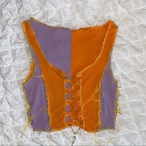 Shein Rhinestone Lace Up Front Crop Top